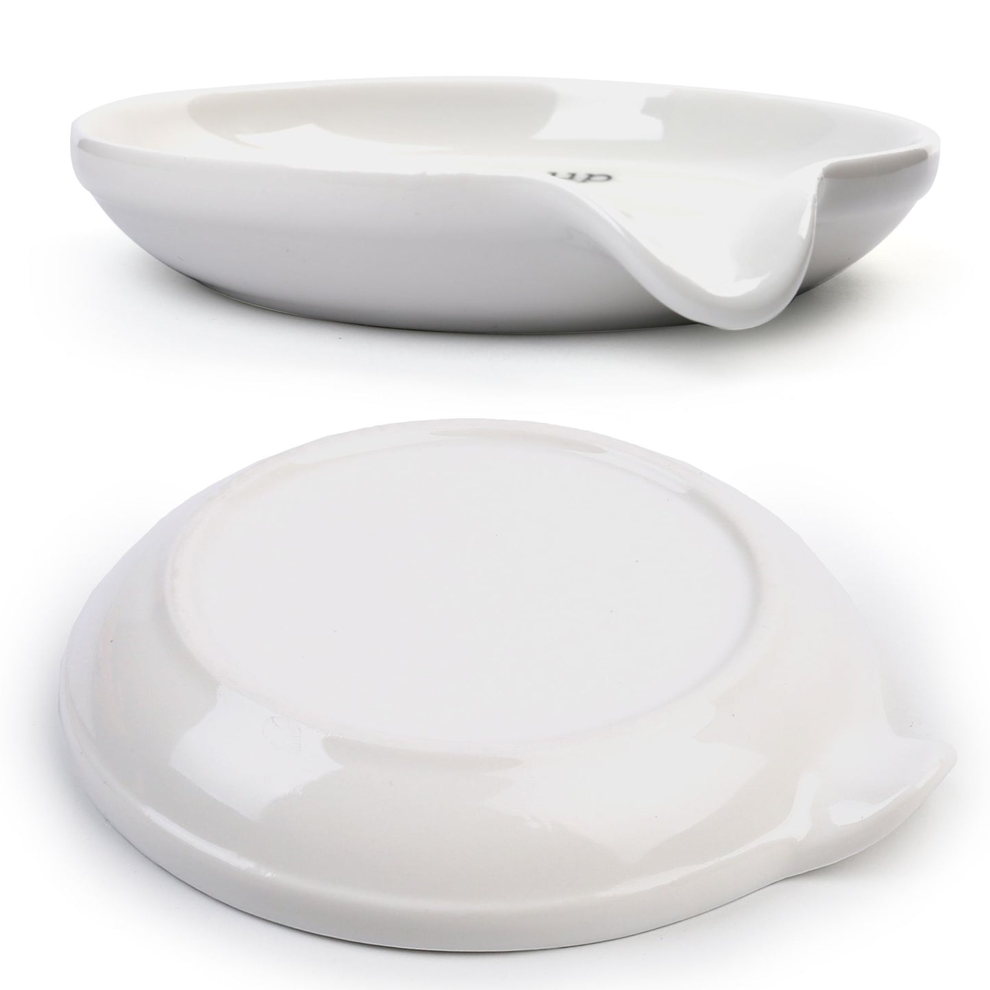 LotFancy Spoon Rest, Ceramic Spoon Holder, 5.2 in, White