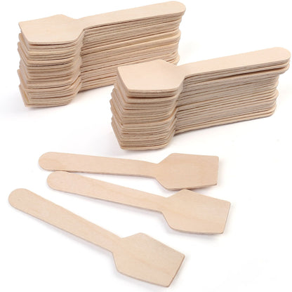 LotFancy 120 Mini Wooden Spoons, 3.75" Disposable Tasting Sampling Spoon with Concave Tip