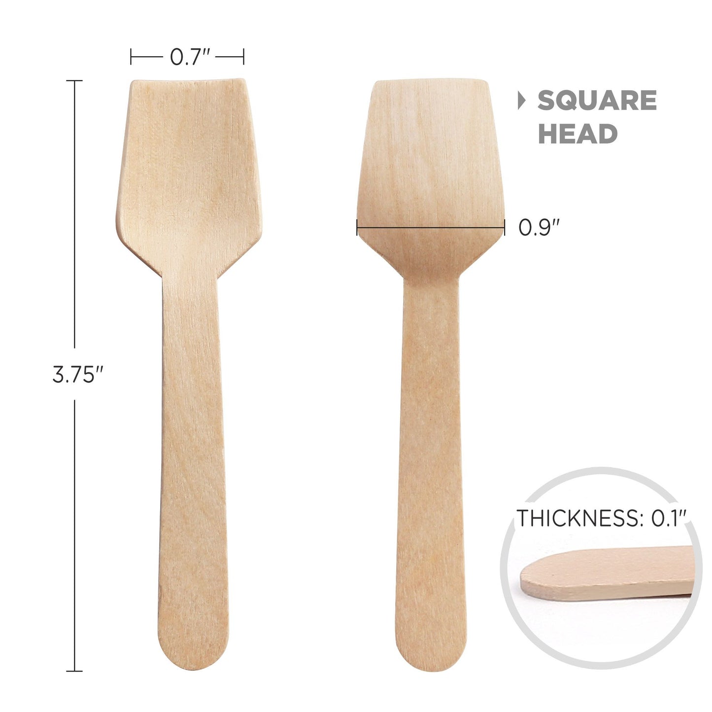 LotFancy 120 Mini Wooden Spoons, 3.75" Disposable Tasting Sampling Spoon with Concave Tip