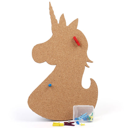 LotFancy Cork Bulletin Board for Wall, Home Kitchen Office, Unicorn Design, 10 x 16 in