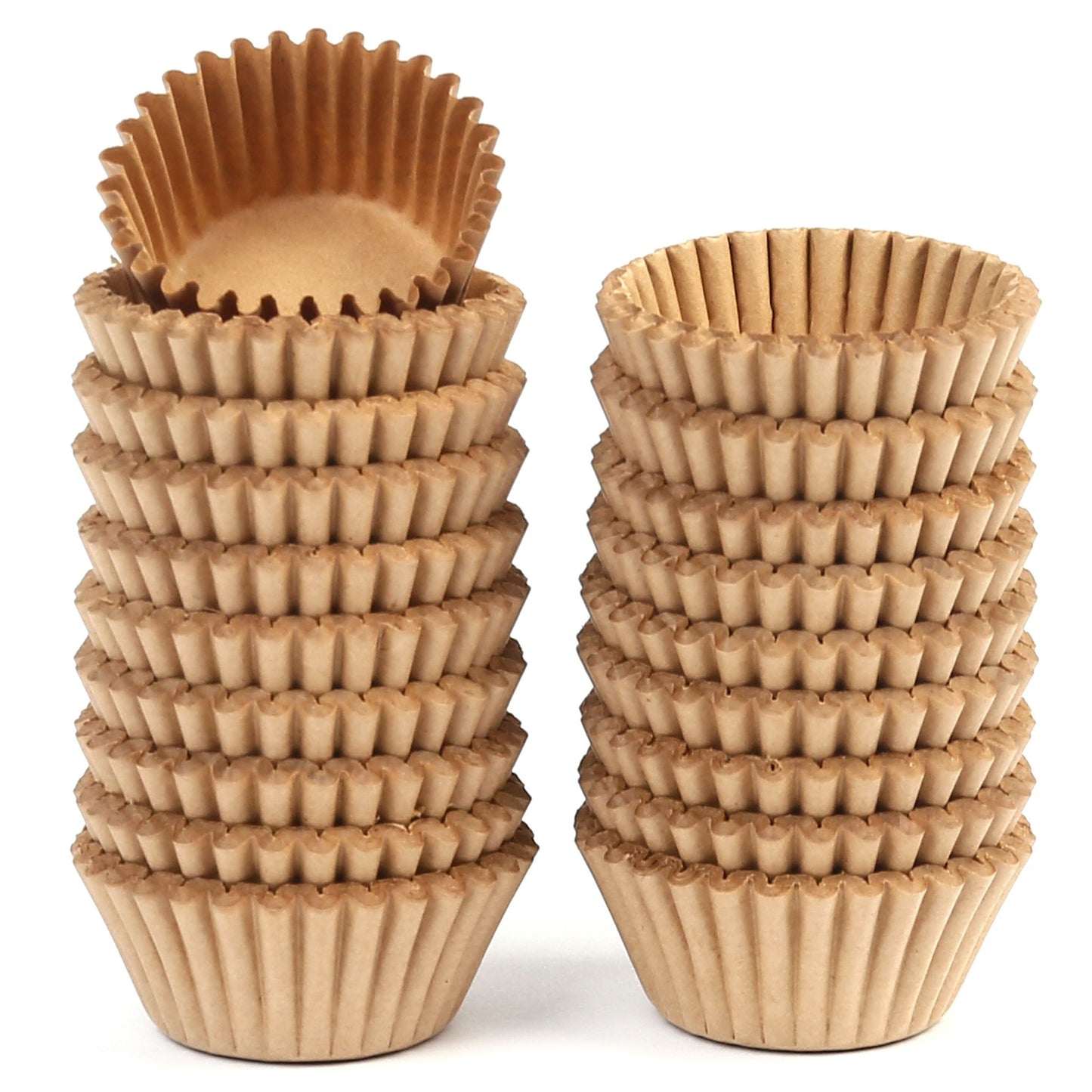 LotFancy 500Pcs Mini Cupcake Liners, Muffin Baking Cup, Small Cupcake Wrappers, Brown