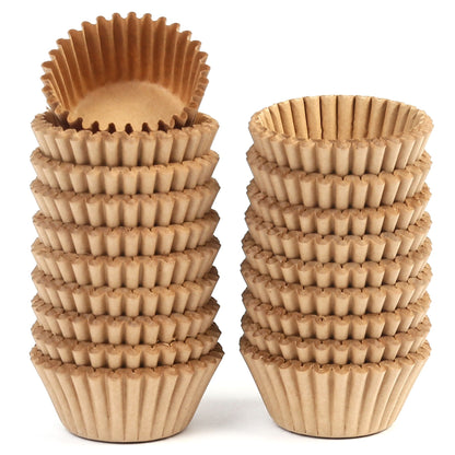 LotFancy 500Pcs Mini Cupcake Liners, Muffin Baking Cup, Small Cupcake Wrappers, Brown