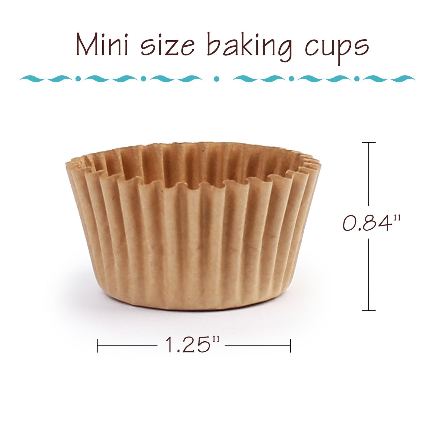 LotFancy 500Pcs Mini Cupcake Liners, Muffin Baking Cup, Small Cupcake Wrappers, Brown