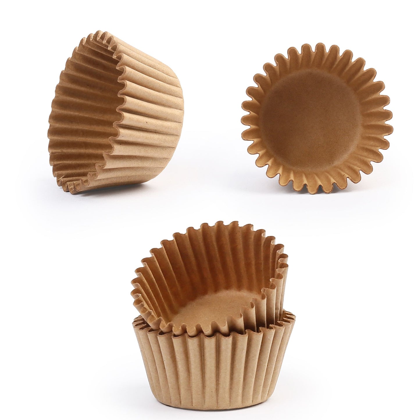 LotFancy 500Pcs Mini Cupcake Liners, Muffin Baking Cup, Small Cupcake Wrappers, Brown