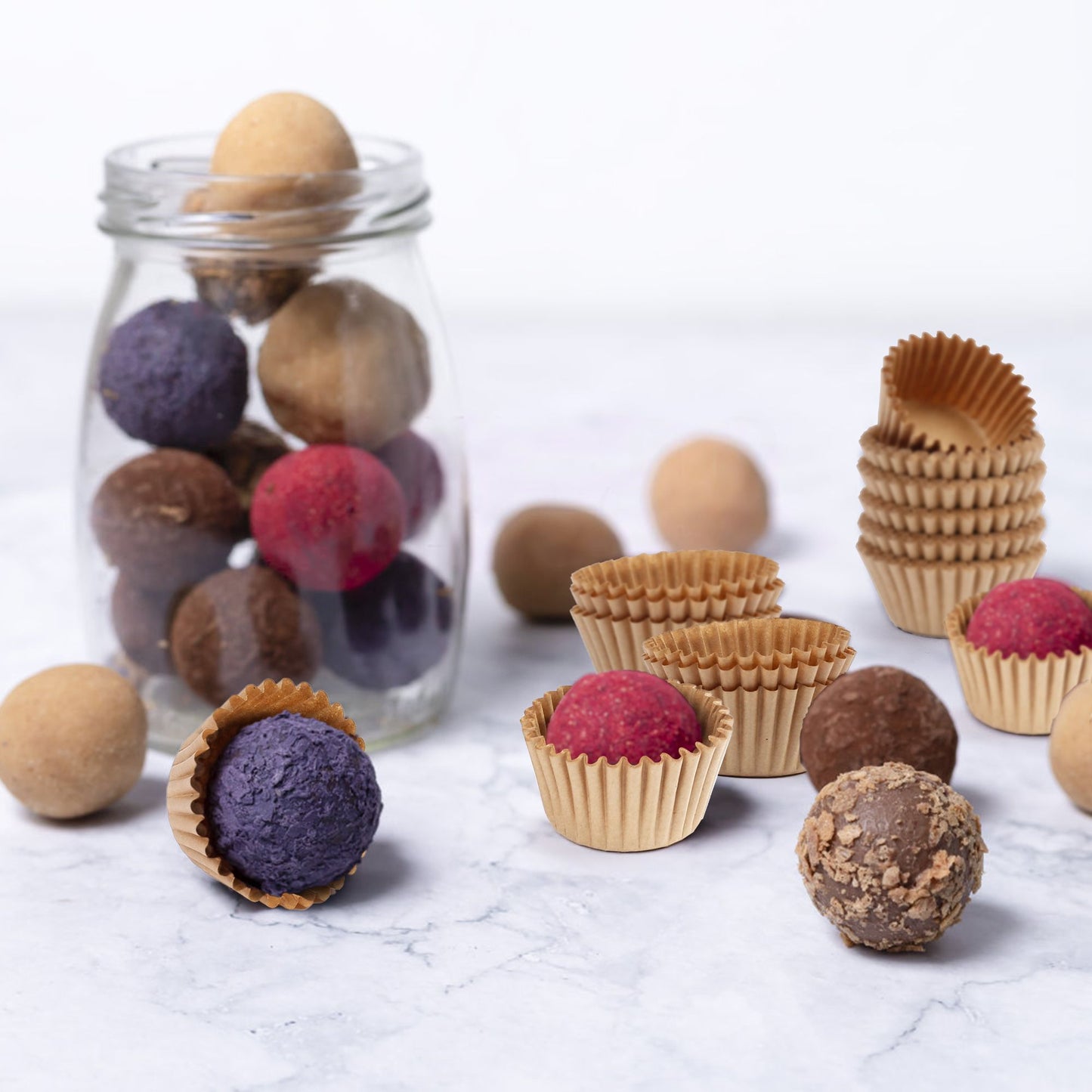 LotFancy 500Pcs Mini Cupcake Liners, Muffin Baking Cup, Small Cupcake Wrappers, Brown
