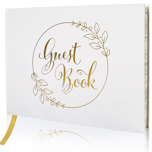LotFancy Wedding Guest Book, Personalized Guest Book Reception, 128 Pages Thick Paper
