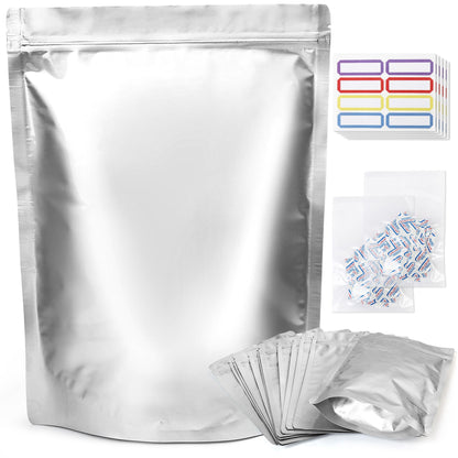 LotFancy Mylar Bags for Food Storage,  Resealable Foil Ziplock Bags
