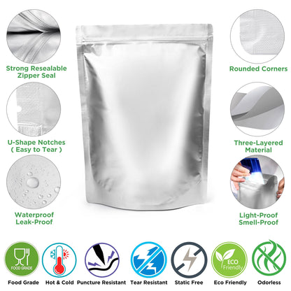 LotFancy Mylar Bags s for Food Storage, Resealable Foil Ziplock Bag, 40 Pcs 1 Gallon