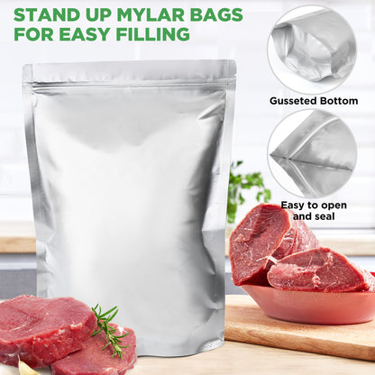 LotFancy Mylar Bags for Food Storage,  Resealable Foil Ziplock Bags