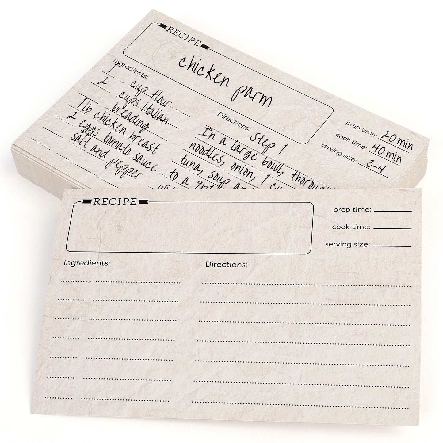 LotFancy 60 Count Recipe Cards, 4x6 Inch, Double Sided, Blank Recipe Cardstock