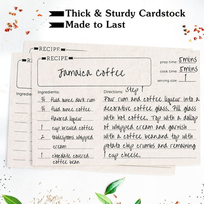LotFancy 60 Count Recipe Cards, 4x6 Inch, Double Sided, Blank Recipe Cardstock