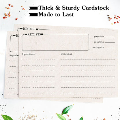 LotFancy 60 Count Recipe Cards, 4x6 Inch, Double Sided, Blank Recipe Cardstock