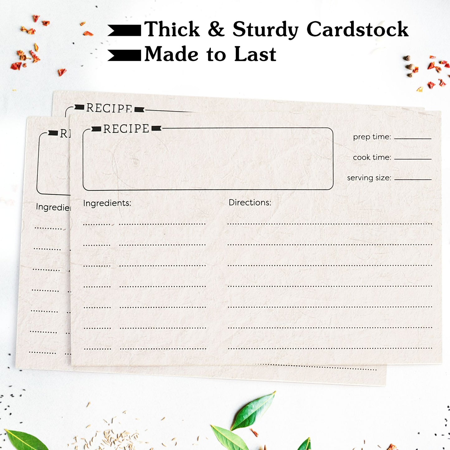 LotFancy Recipe Cards, 4x6 Inch, 60 Count, Double Sided, Blank Recipe Cardstock