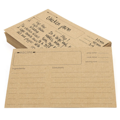 LotFancy 60 Count Recipe Cards, 4x6 in, Double Sided, Blank Recipe Cardstock,Brown