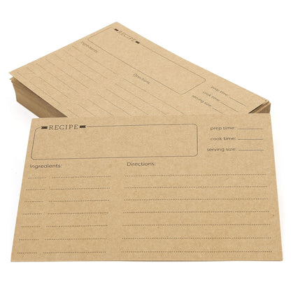 LotFancy 60 Count Recipe Cards, 4x6 in, Double Sided, Blank Recipe Cardstock,Brown