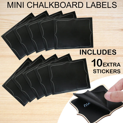 LotFancy 20 Pack Wood Mini Chalkboard Signs, Food Labels for Party Buffet, Black
