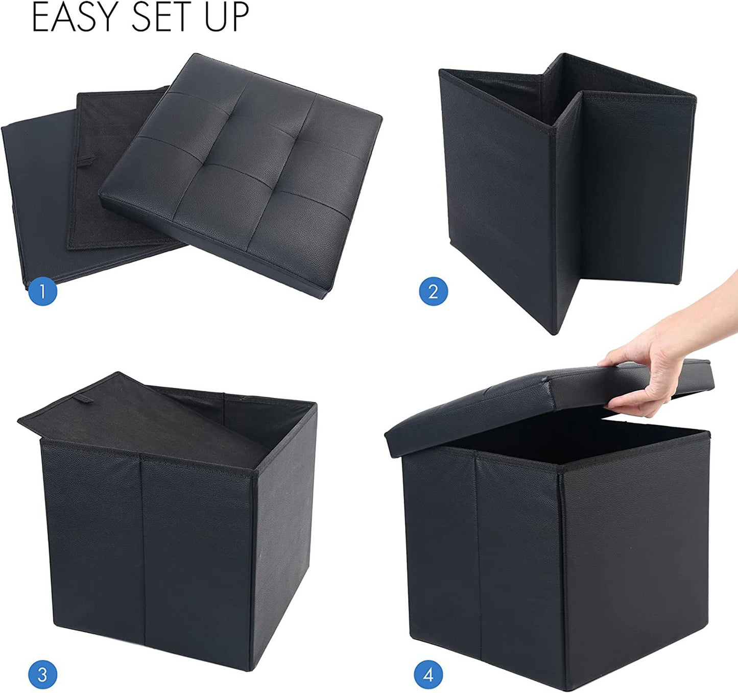 LotFancy Storage Ottoman Cube Bench