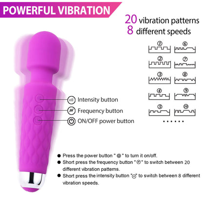 LotFancy Wand Massager for Women, Rechargeable Handheld Massager for Neck Shoulder Back