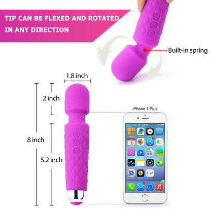 LotFancy Wand Massager for Women, Rechargeable Handheld Massager for Neck Shoulder Back