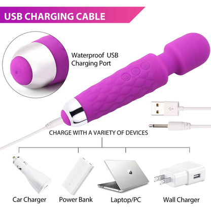 LotFancy Wand Massager for Women, Rechargeable Handheld Massager for Neck Shoulder Back