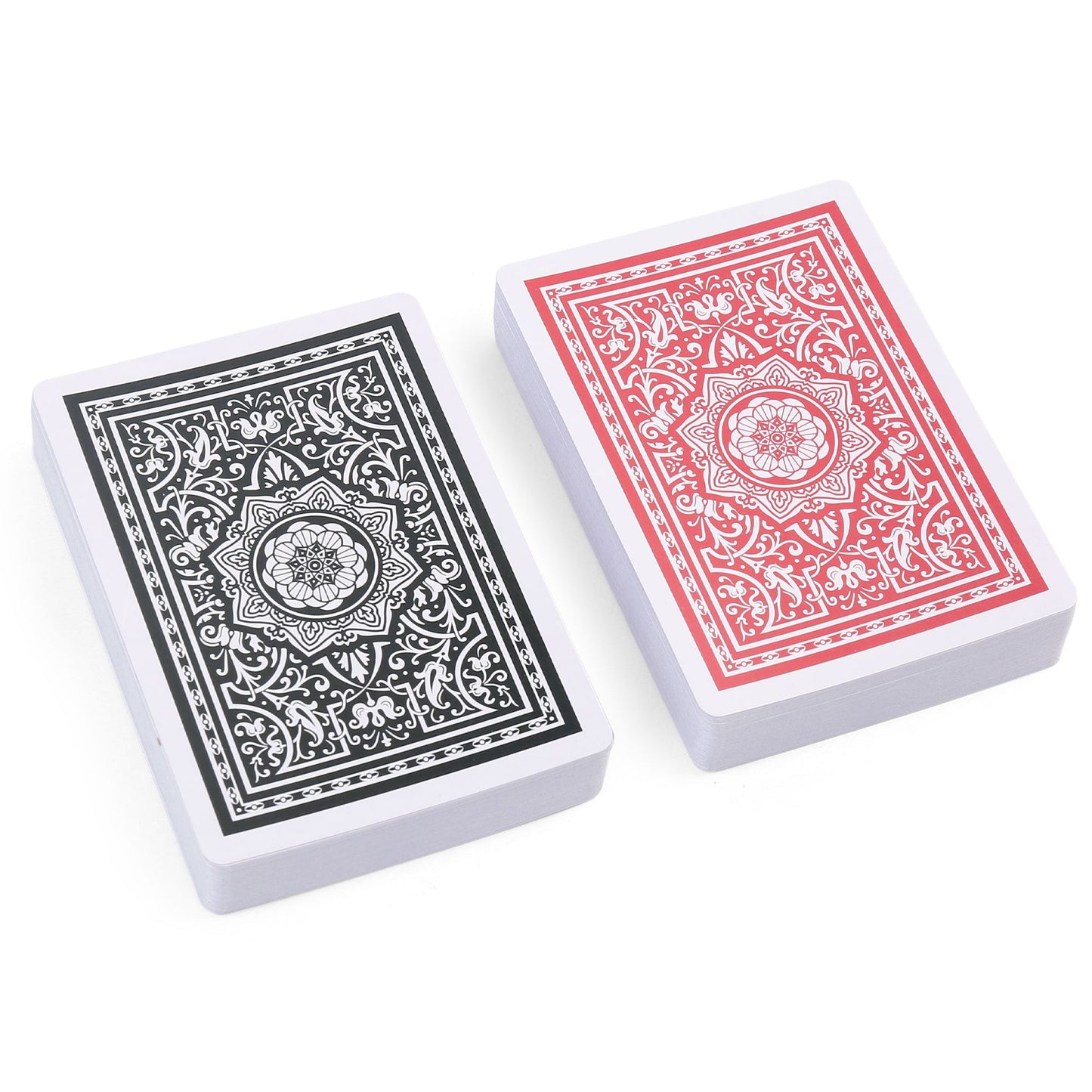 LotFancy Playing Cards, Jumbo Index, Large Print, Poker Size, for Texas Hold'em, Blackjack, Euchre Cards Games, Black and Red PMT