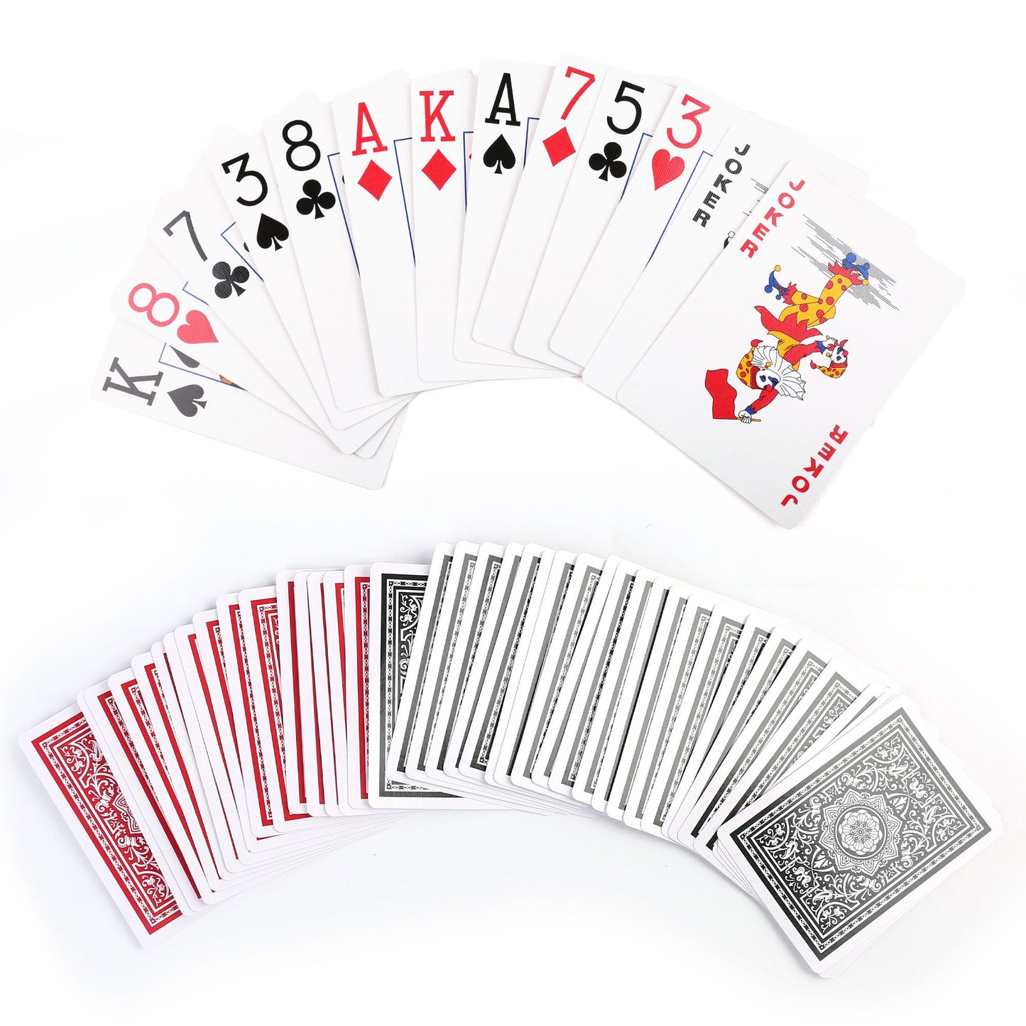 LotFancy Playing Cards, Jumbo Index, Large Print, Poker Size, for Texas Hold'em, Blackjack, Euchre Cards Games, Black and Red PMT