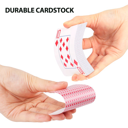 LotFancy Playing Cards, Jumbo Index, 12 Decks of Cards (6 Black 6 Red), Large Print, Poker Size