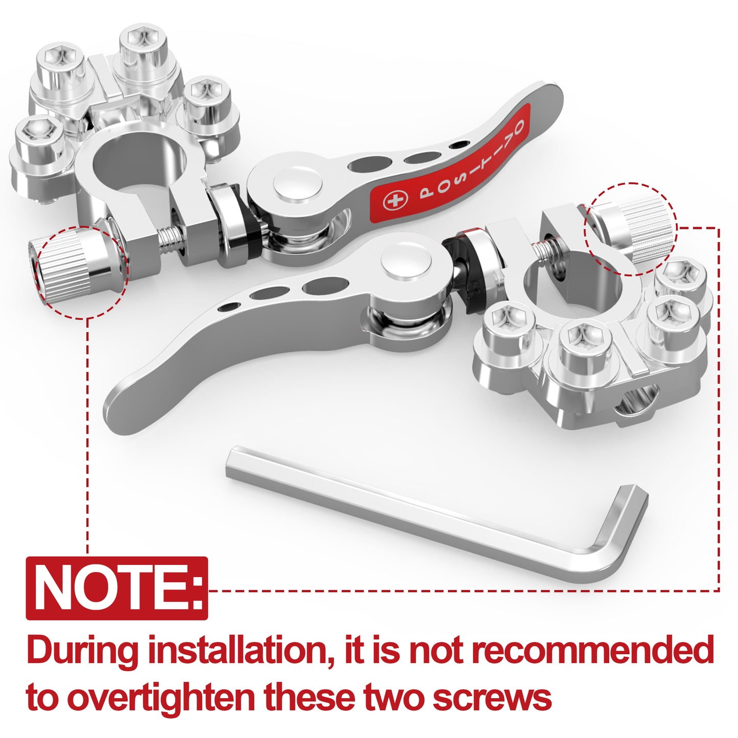 LotFancy Battery Terminal Connectors, Quick Release Disconnect Car Battery Terminal, Positive Negative for SAE/JIS Type A Posts