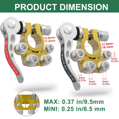 LotFancy Battery Terminal Connectors, Quick Release Disconnect Car Battery Terminal, Positive Negative for SAE/JIS Type A Posts