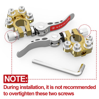 LotFancy Battery Terminal Connectors, Quick Release Disconnect Car Battery Terminal, Positive Negative for SAE/JIS Type A Posts