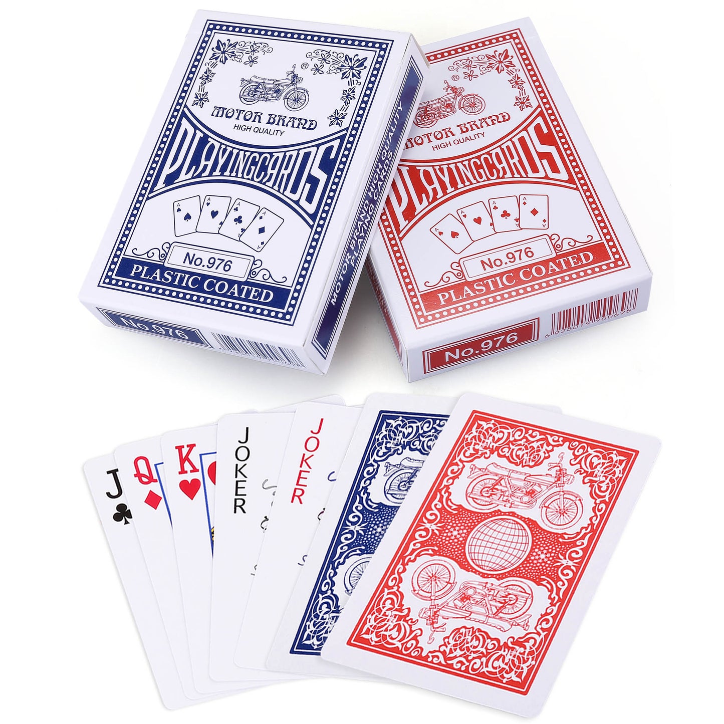 LotFancy Playing Cards, Poker Size Standard Index, Decks of Cards (Blue or Red), for Blackjack, Euchre, Canasta Card Game, Casino Grade