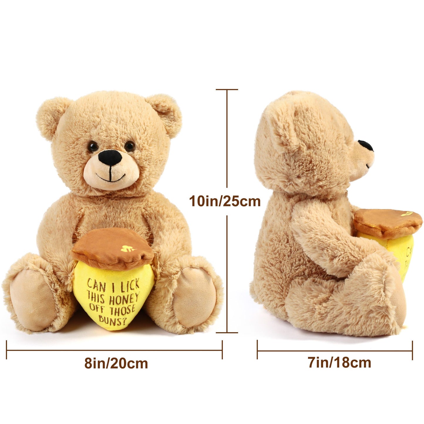 BenBen Teddy Bear for Girlfriend, Set of 3, 12 inch Valentines Day Gifts for Her, Funny Teddy Bear Stuffed Animal Plush Toy, for Wife, Women, Brown