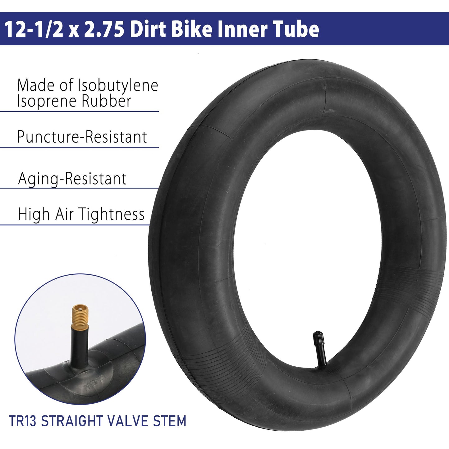 12.5x2.75, 12.5x3.0, 12.5x2.5 Inner Tube for Razor Dirt Rocket MX350 MX400, X-Treme X-560, eZip E-500 E-750 E-900 E-1000