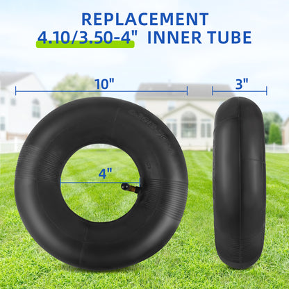 LotFancy 2Pcs 4.10/3.50-4" Replacement Inner Tube for Lawn Mower Hand Truck, Dolly, Hand Cart