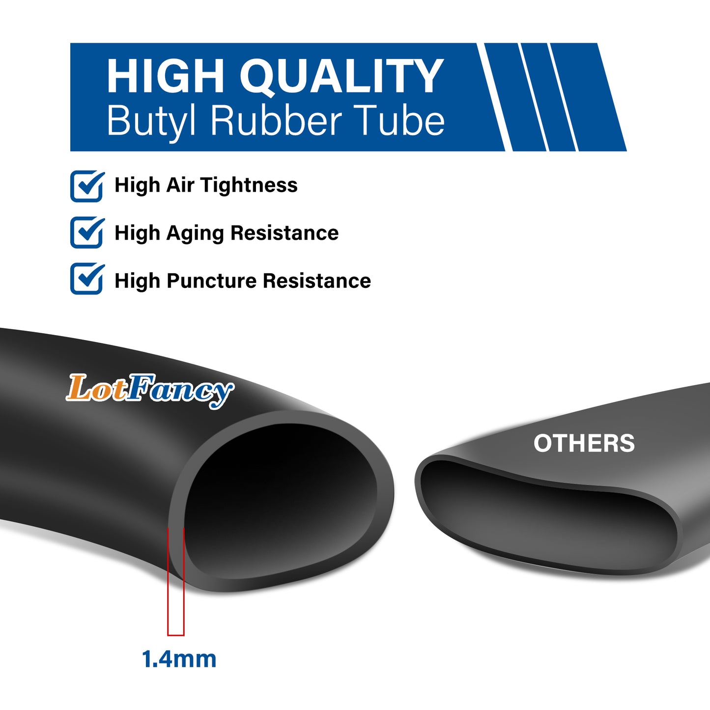 LotFancy 12.5 x 2.25 (12 1/2" x2 1/4") Inner Tube for Razor Pocket Mod, Currie, Schwinn, Gas & Electric Scooters, Kids Bike & Balance Bike Replacement Tubes