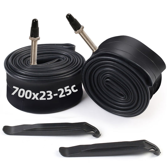 LotFancy 2Pcs 28 in 700x23C 700x24C 700x25C Bike Inner Tubes for Mountain Bike, 42mm Presta Valve