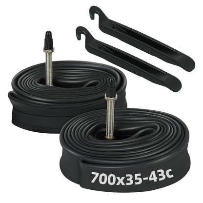 LotFancy 2Pcs 28" 700x35/37/38/40/42/43c Bike Inner Tubes, 40-622 28" x 1-5/8 x 1 1/2