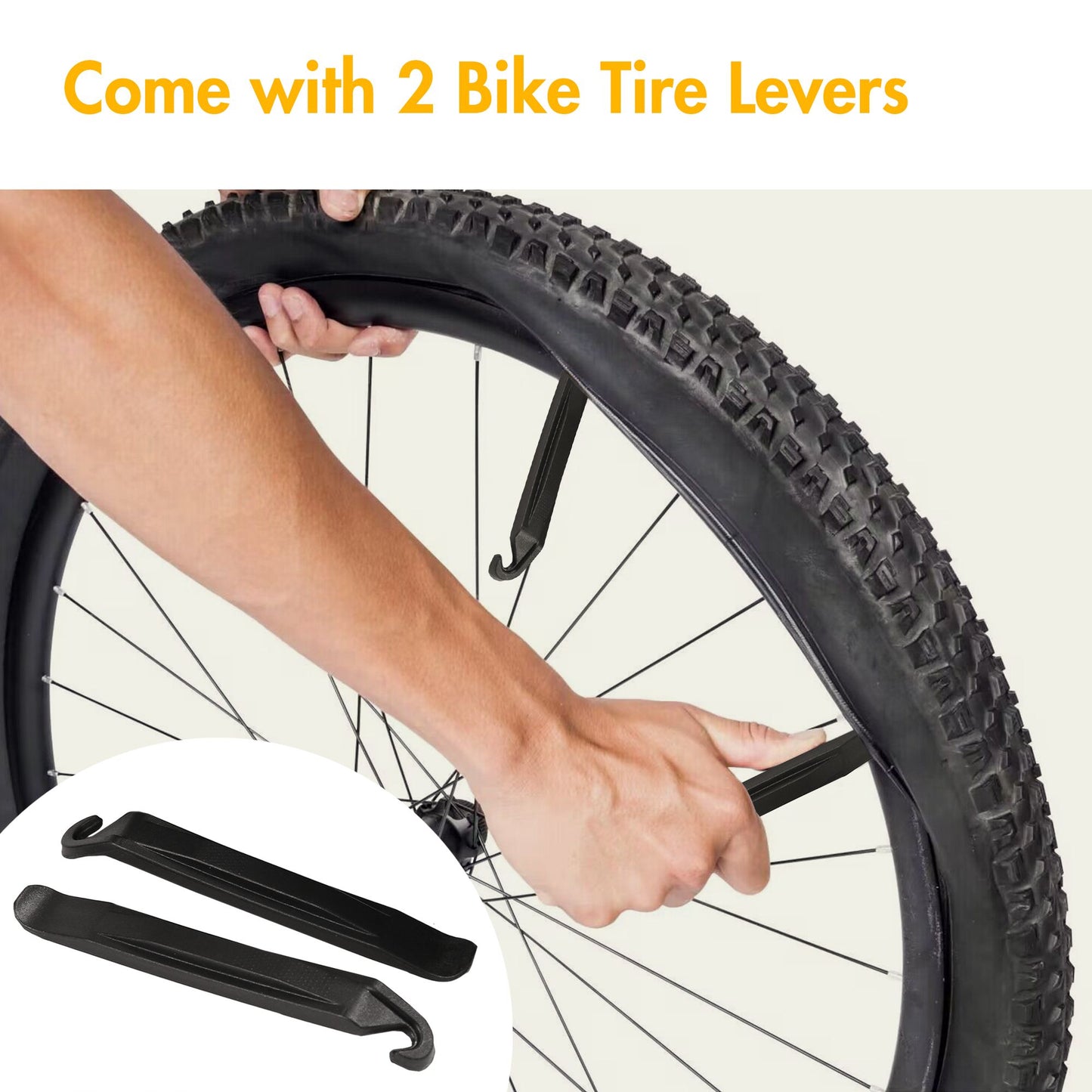 LotFancy Bicycle Tire Tubes 700c 23/25mm with Tire Levers, (2 Pack)