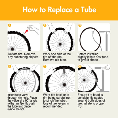 LotFancy Bicycle Tire Tubes 700c 23/25mm with Tire Levers, (2 Pack)