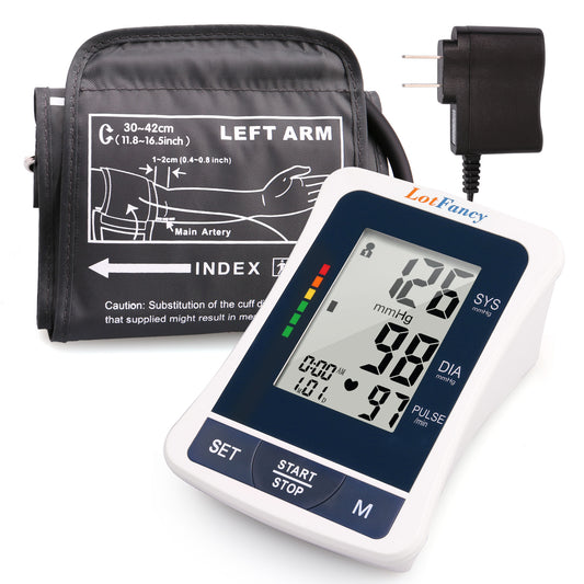 LotFancy Upper Arm Blood Pressure Monitor with Medium Cuff and AC Adapter, BP Cuff Machine for Home