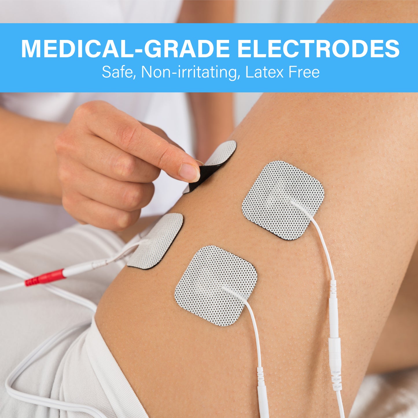 LotFancy 40Pcs TENS Unit Electrode Pads, 2"x2" Reusable Adhesive TENS Unit Replacement Pads,2mm Pin