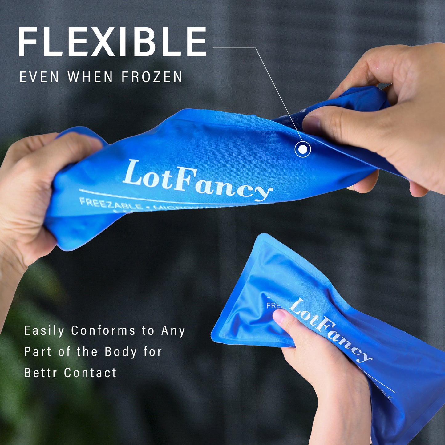 LotFancy Ice Packs for Injuries, 2 Reusable Hot Cold Packs( 11x5 in) w/Adjustable Wrap for First Aid
