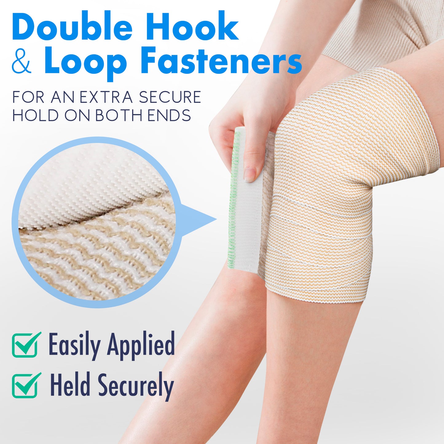 LotFancy 4 Pack Cotton Elastic Bandage Wrap 4 inches x 15 feet , Cotton Compression Bandages