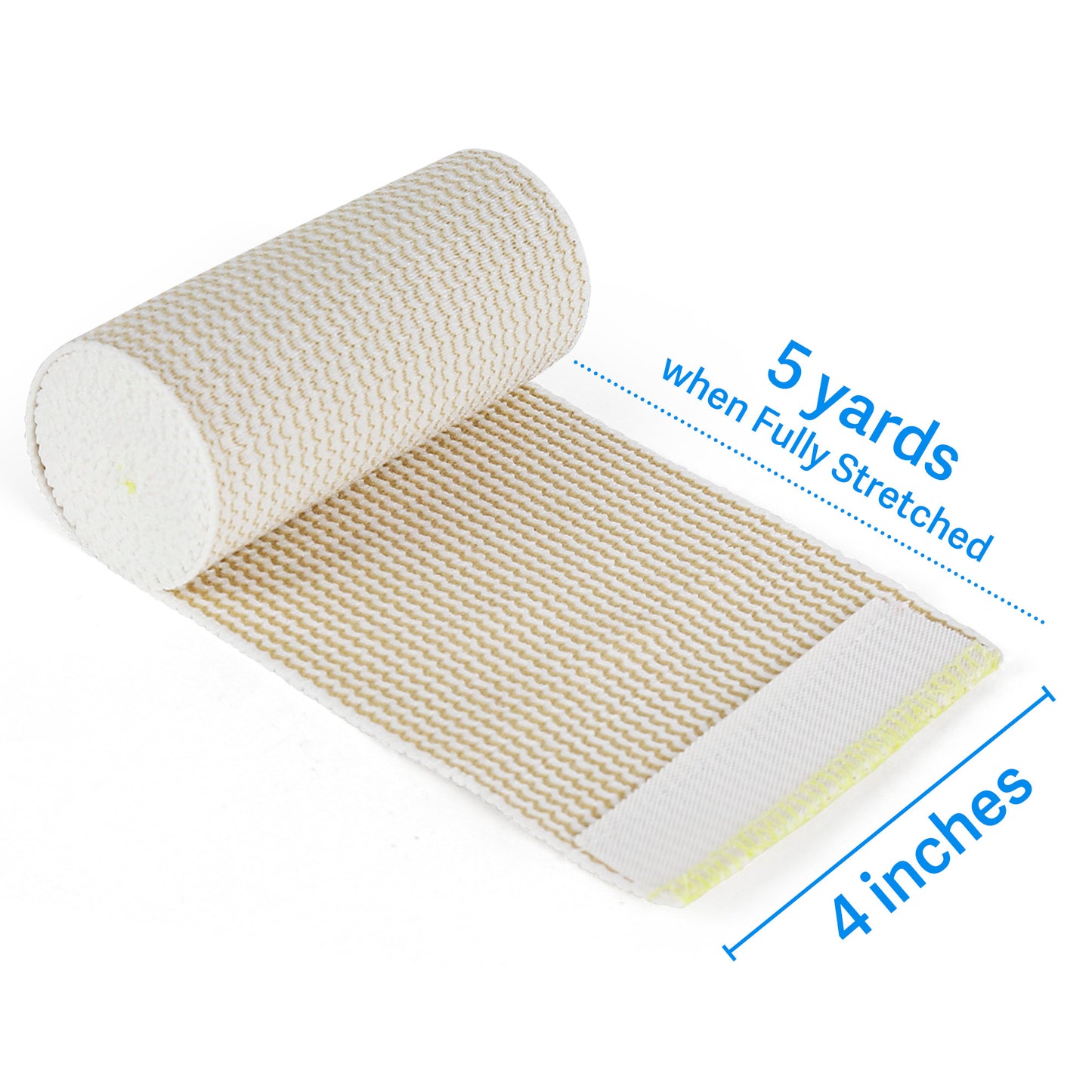LotFancy 4 Pack Cotton Elastic Bandage Wrap 4 inches x 15 feet , Cotton Compression Bandages