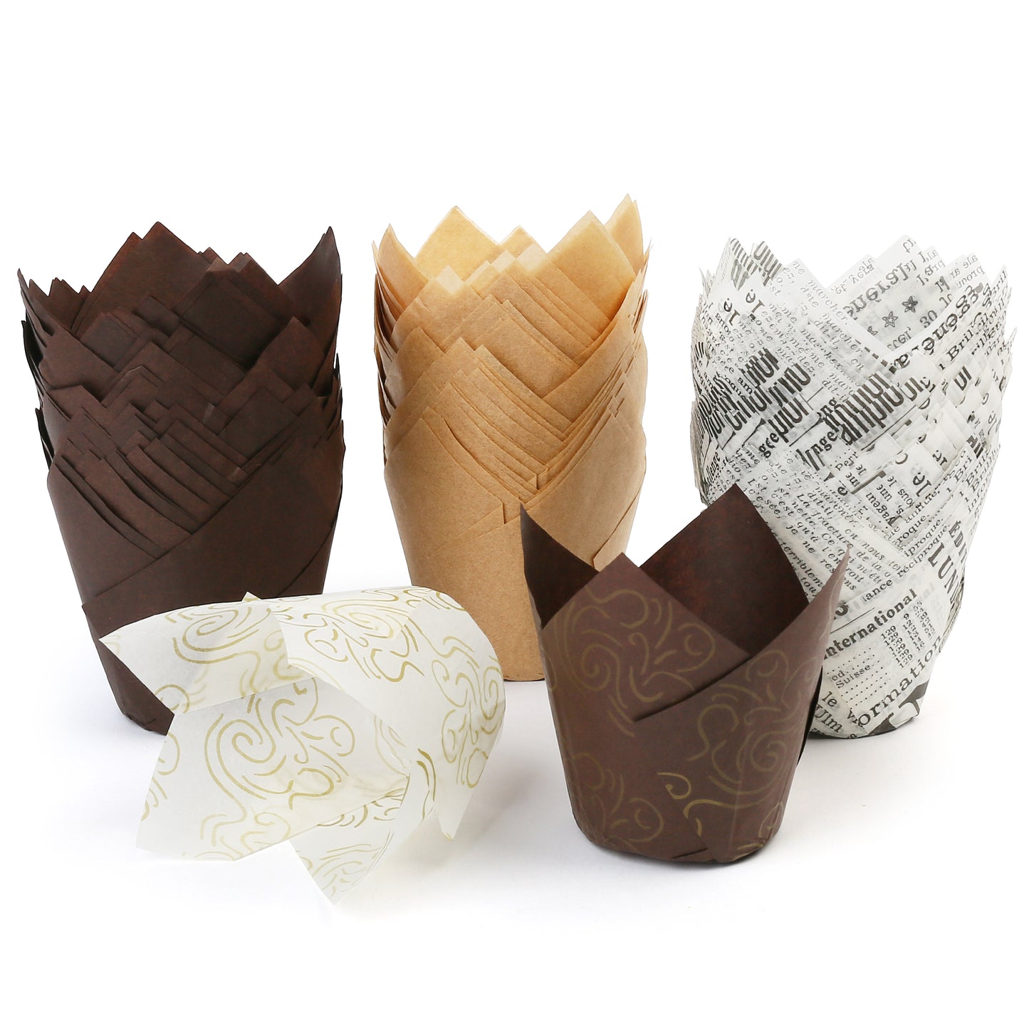 LotFancy 200 Pcs Tulip Cupcake Liners, Muffin Cupcake Paper Wrappers, Multicolor