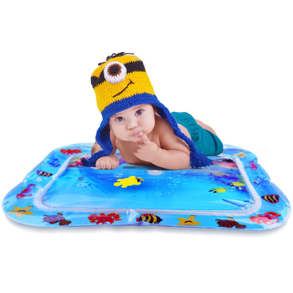 LotFancy Tummy Time Water Mat with Gift Box for Infants Toddlers Baby 3 Months+, 26x20 in