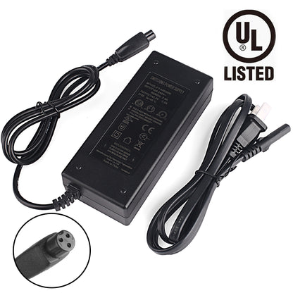 LotFancy 42V Battery Charger for Electric Scooters, 36V Lithium Battery, 2A Power Supply Adapter, UL Listed, Mini 3-Prong Inline Connector