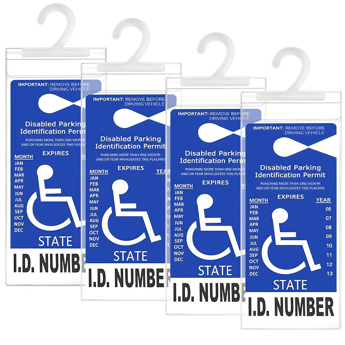 LotFancy 4 Pcs Handicap Parking Permit Placard Holder, 10.6x5 in