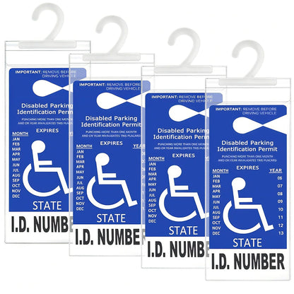 LotFancy 4 Pcs Handicap Parking Permit Placard Holder, 10.6x5 in