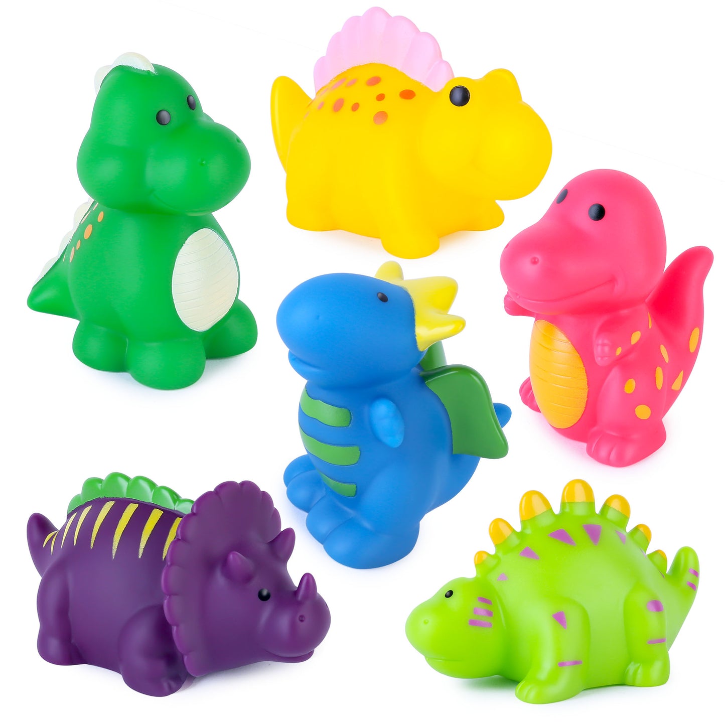 LotFancy 6Pcs Baby Bath Toys for Toddler Infant, No Hole No Mold Kids Dinosaur Bathtub Pool Toys WMT